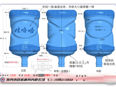 娃哈哈水桶模具定制案例